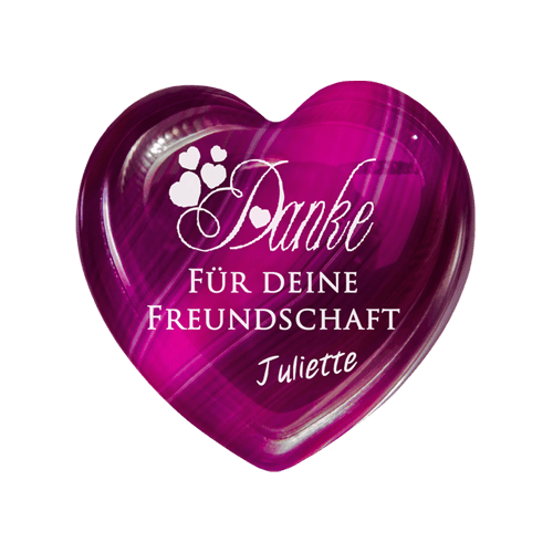 Heart Pebble Achat Purple Rain