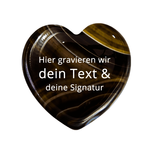Heart Pebble Achat Schwarz