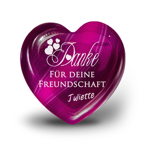 Heart Pebble Achat Purple Rain