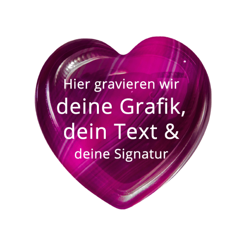 Heart Pebble Achat Purple Rain