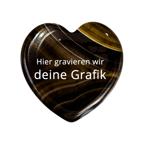 Heart Pebble Achat Schwarz