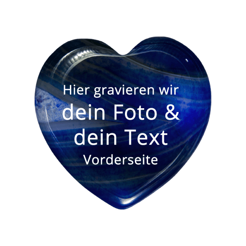 Heart Pebble Achat Blue Ocean