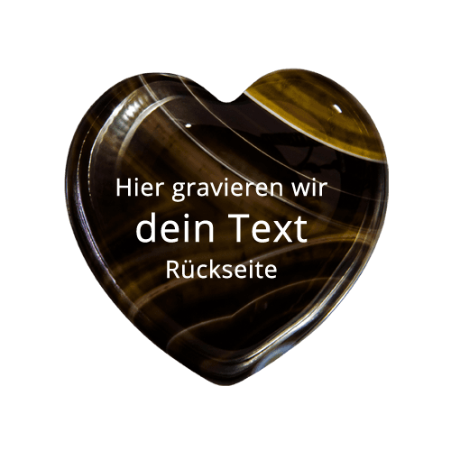 Heart Pebble Achat Schwarz
