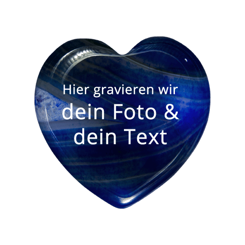 Heart Pebble Achat Blue Ocean